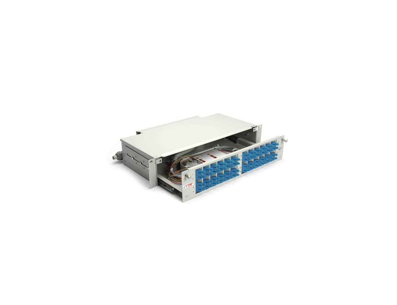 2U 19 48 Port SC PC SM DX Kayar Raylı ve M M Raf Tipi Patchpanel